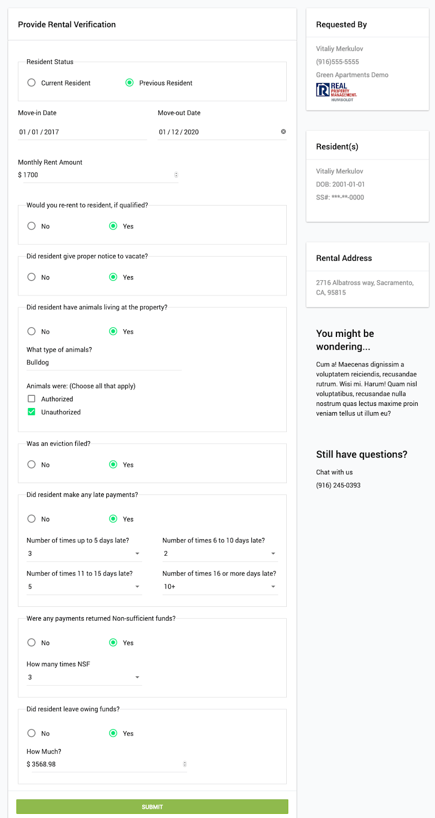 Rental History Verification Software RenterFile